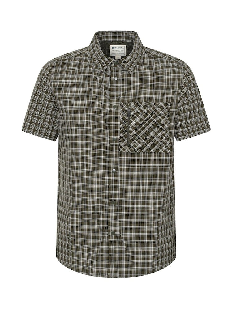 Mountain Warehouse Green Miles Stretch Woven UV Quick Drying Shirt - Image 1 of 4 Mountain Warehouse Green Miles Stretch Woven UV Quick Drying Shirt - Image 1 of 4