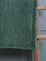 Voyage Seafoam Green Haze Quilted Velvet Throw - Image 3 of 6