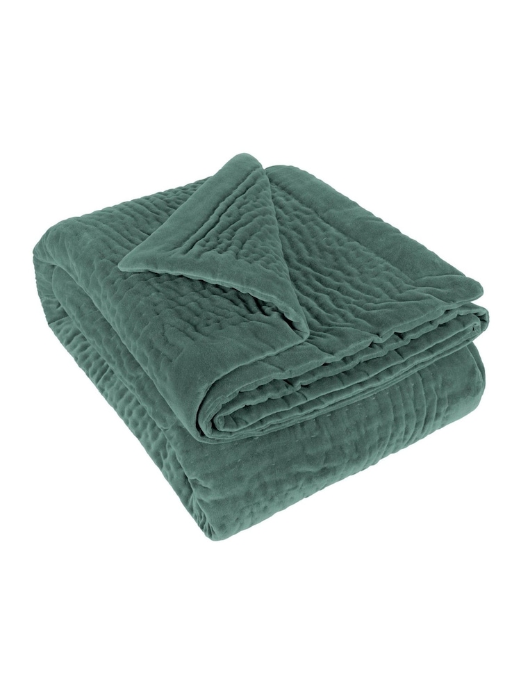 Voyage Seafoam Green Haze Quilted Velvet Throw - Image 6 of 6 Voyage Seafoam Green Haze Quilted Velvet Throw - Image 6 of 6