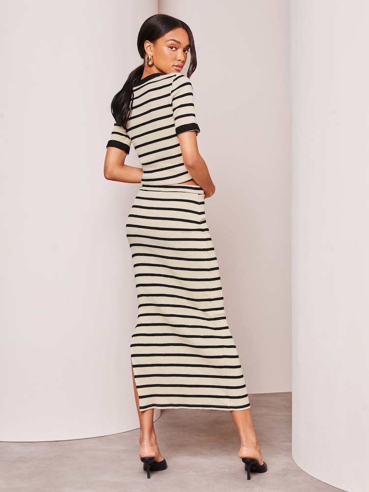 Lipsy Black White Column Midi Skirt - Image 2 of 4 Lipsy Black White Column Midi Skirt - Image 2 of 4