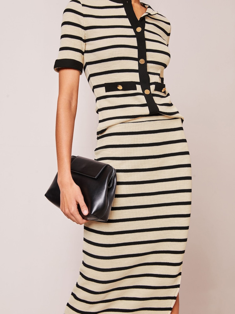 Lipsy Black White Column Midi Skirt - Image 4 of 4 Lipsy Black White Column Midi Skirt - Image 4 of 4