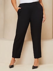 Lipsy Black Curve Tailored Tapered Smart Trousers - Image 1 of 4