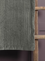 Voyage Steel Haze Velvet 100% Cotton Throw - Image 2 of 2