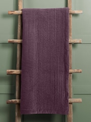 Voyage Plum Purple Haze Velvet 100% Cotton Throw - Image 1 of 2