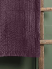 Voyage Plum Purple Haze Velvet 100% Cotton Throw - Image 2 of 2