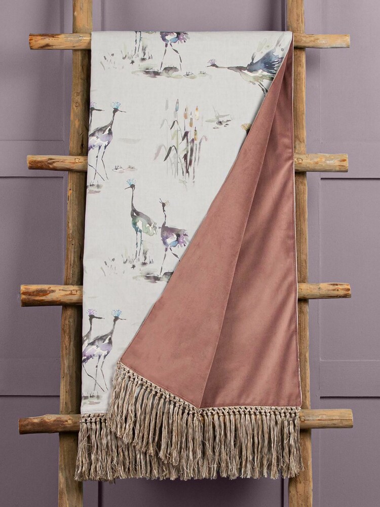 Voyage Ironstone Cream Cranes Throw - Image 1 of 2