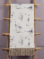 Voyage Ironstone Cream Cranes Throw - Image 2 of 2