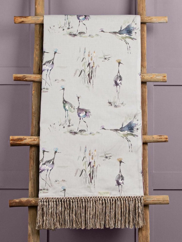 Voyage Ironstone Cream Cranes Throw - Image 2 of 2