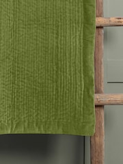 Voyage Grass Green Haze Velvet 100% Cotton Throw - Image 2 of 2