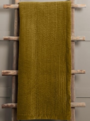 Voyage Mustard Yellow Haze Velvet 100% Cotton Throw - Image 1 of 2