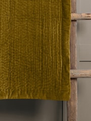 Voyage Mustard Yellow Haze Velvet 100% Cotton Throw - Image 2 of 2