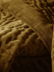 Voyage Mustard Yellow Haze Quilted Velvet Throw - Image 4 of 6