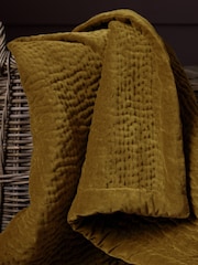 Voyage Mustard Yellow Haze Quilted Velvet Throw - Image 5 of 6