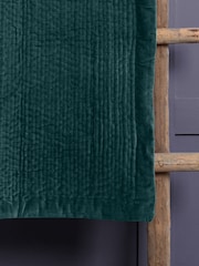 Voyage Ocean Blue Haze Quilted Velvet Throw - Image 3 of 6