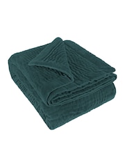 Voyage Ocean Blue Haze Quilted Velvet Throw - Image 6 of 6