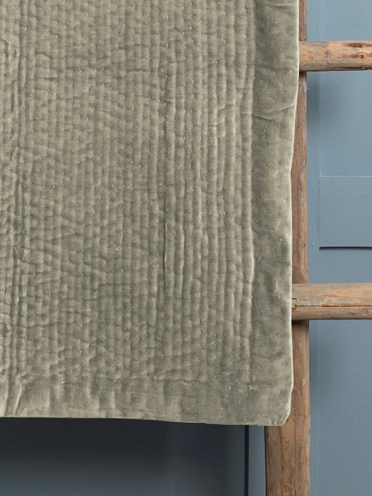 Voyage Quartz Haze Velvet 100% Cotton Throw - Image 1 of 2