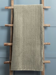 Voyage Quartz Haze Velvet 100% Cotton Throw - Image 2 of 2