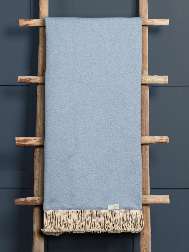 Voyage Cornflower Selkirk Throw - Image 2 of 2