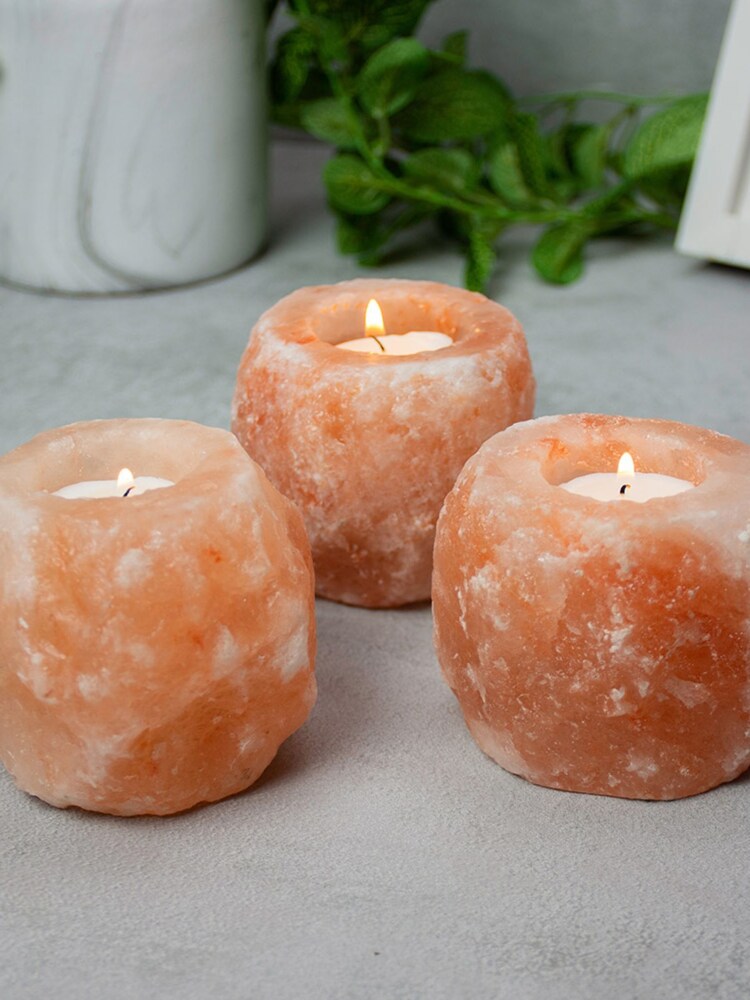 MenKind Pink Set of 3 Himalayan Salt Light Holder - Image 1 of 4 MenKind Pink Set of 3 Himalayan Salt Light Holder - Image 1 of 4
