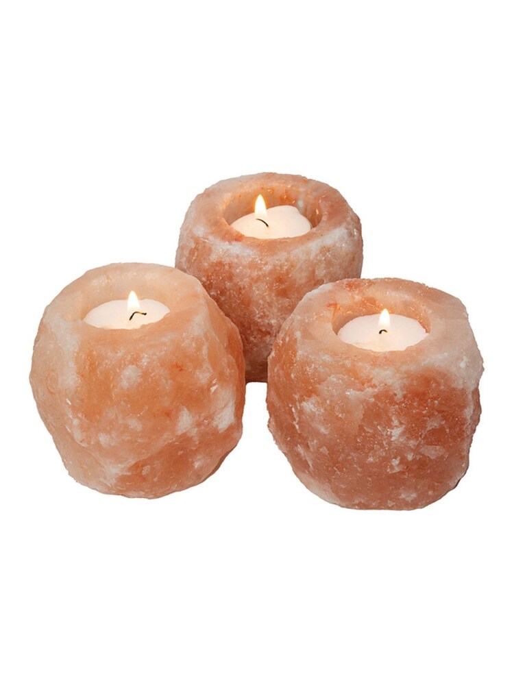 MenKind Pink Set of 3 Himalayan Salt Light Holder - Image 2 of 4 MenKind Pink Set of 3 Himalayan Salt Light Holder - Image 2 of 4