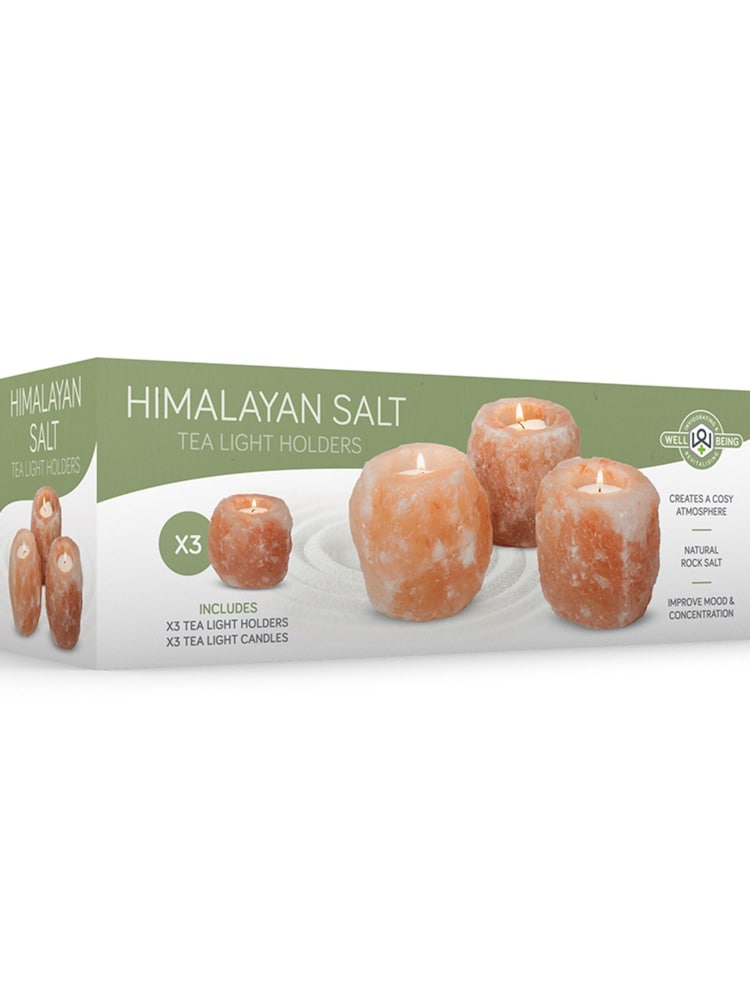 MenKind Pink Set of 3 Himalayan Salt Light Holder - Image 4 of 4 MenKind Pink Set of 3 Himalayan Salt Light Holder - Image 4 of 4