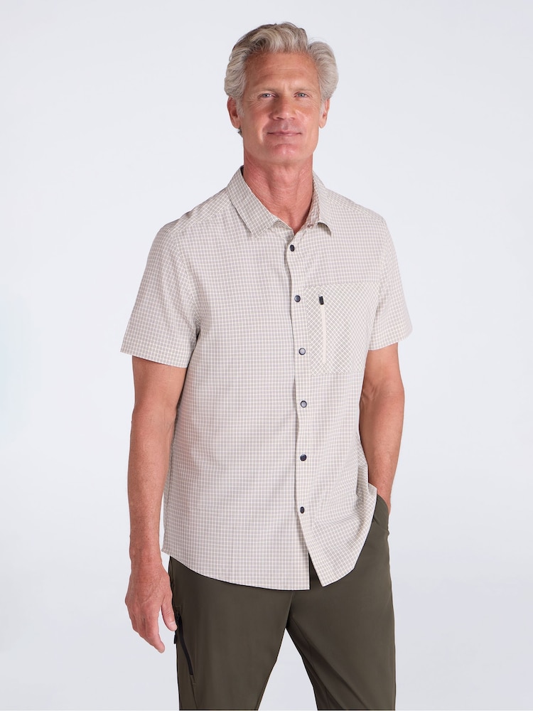Mountain Warehouse White Miles Stretch Woven UV Quick Drying Shirt - Image 1 of 5 Mountain Warehouse White Miles Stretch Woven UV Quick Drying Shirt - Image 1 of 5