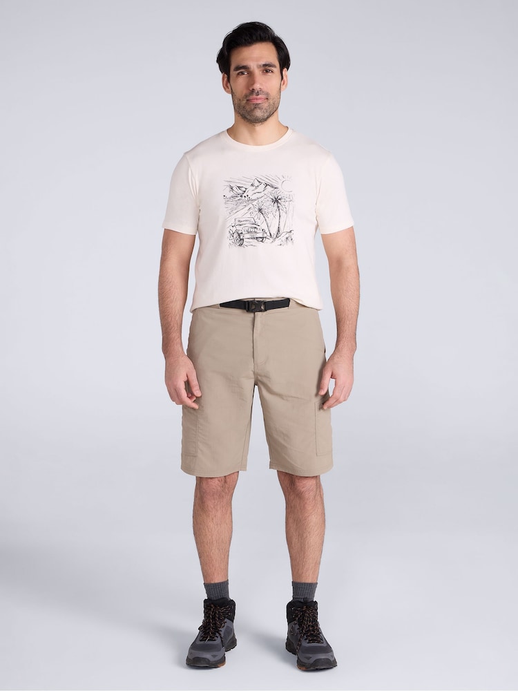 Mountain Warehouse Natural Saunter UV Max Quick Drying Belted Cargo Shorts - Image 2 of 5 Mountain Warehouse Natural Saunter UV Max Quick Drying Belted Cargo Shorts - Image 2 of 5