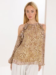 Star by Julien MacDonald Animal Cold Shoulder Top - Imaginea 1 din 5