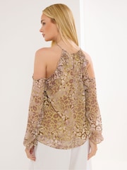 Star by Julien MacDonald Animal Cold Shoulder Top - Imaginea 3 din 5