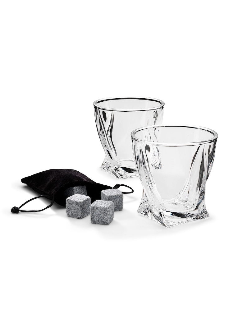 MenKind Twisted Glass set of 2 with Ice Stones - Image 2 of 5 MenKind Twisted Glass set of 2 with Ice Stones - Image 2 of 5