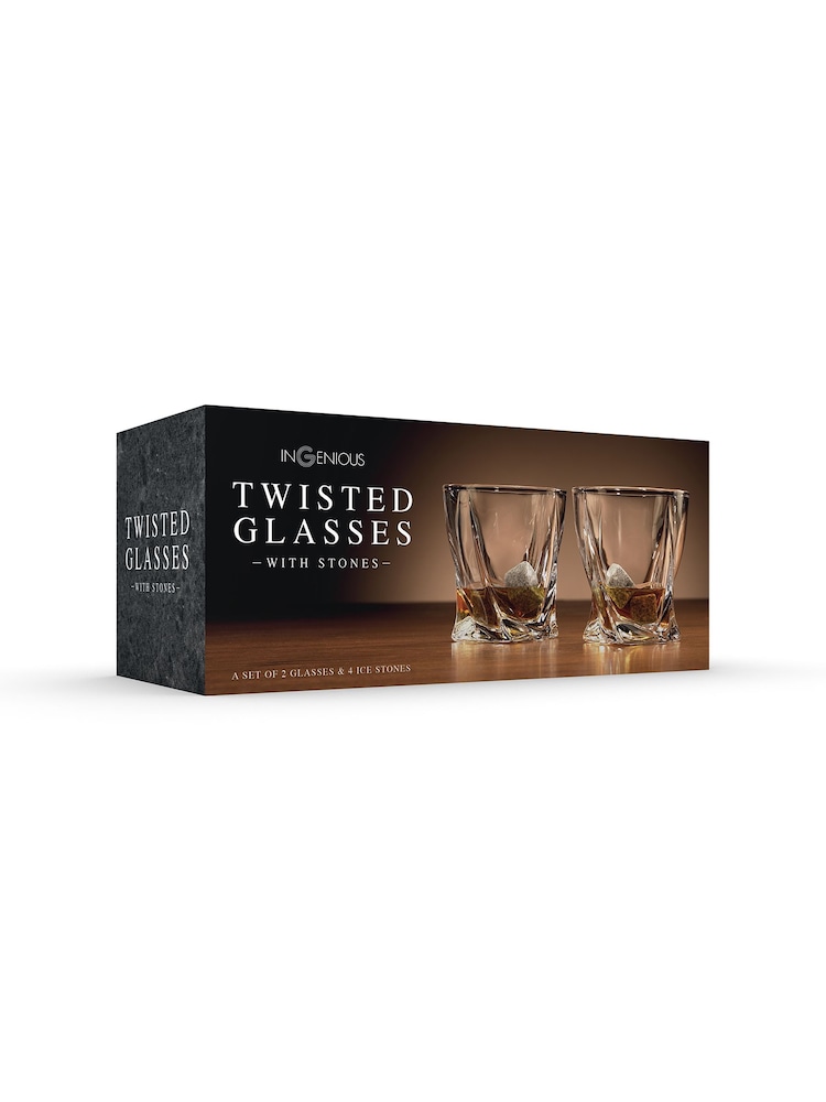 MenKind Twisted Glass set of 2 with Ice Stones - Image 5 of 5 MenKind Twisted Glass set of 2 with Ice Stones - Image 5 of 5