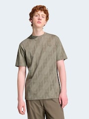 adidas Originals Green Monogram Aop T-Shirt - Image 1 of 6