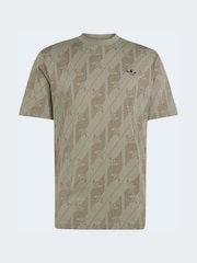 adidas Originals Green Monogram Aop T-Shirt - Image 6 of 6