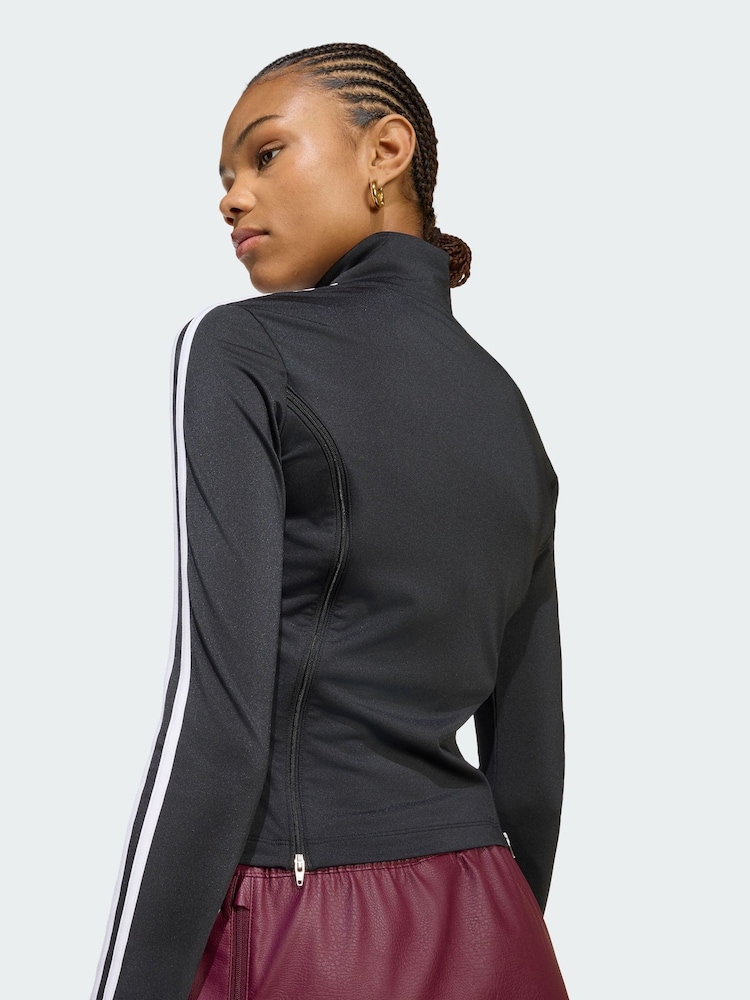 adidas Originals Black Long Sleeve Zipped T-Shirt - Image 2 of 6