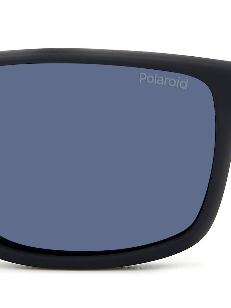 Polaroid 2153/S 矩形黑色太陽眼鏡 - 圖片 5，共 5