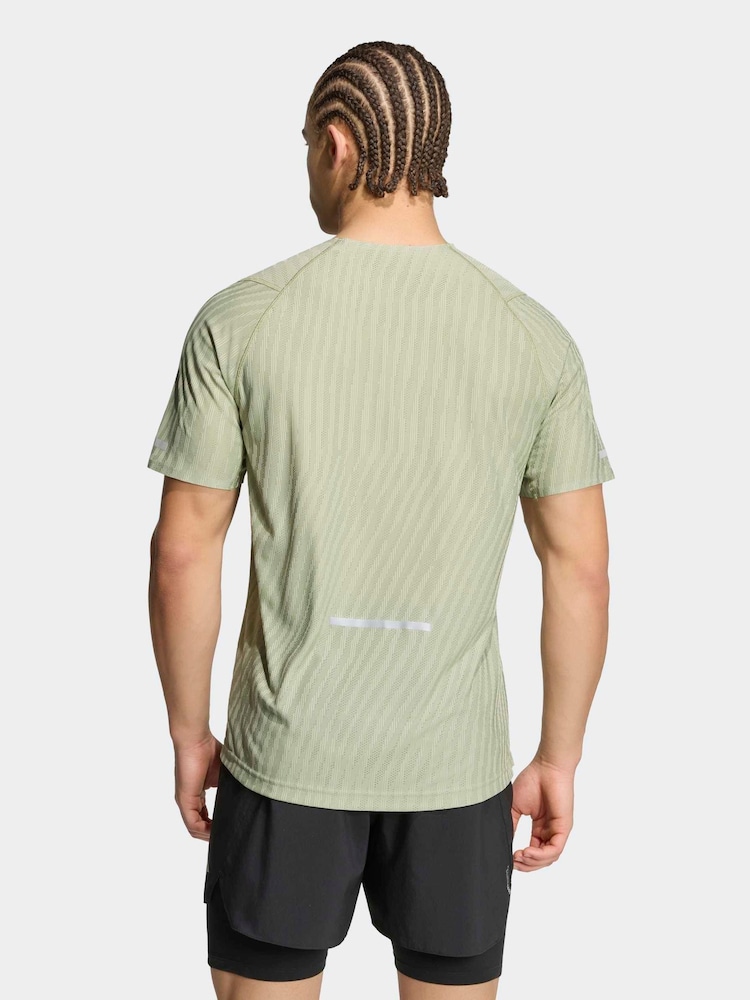 adidas Green Adi365 Climacool+ Engineered T-Shirt - Image 2 of 6 adidas Green Adi365 Climacool+ Engineered T-Shirt - Image 2 of 6