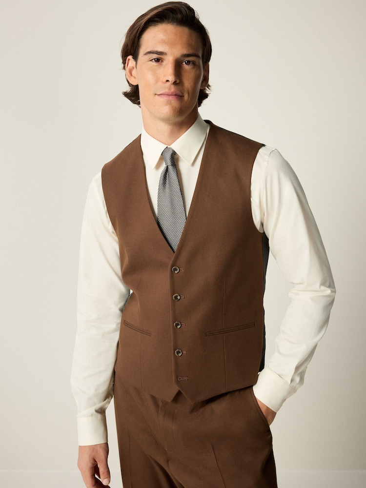 Brown Flannel Suit Waistcoat - Image 1 of 9