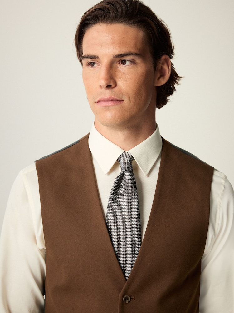 Brun - Gilet de costume en flanelle - Image 4 of 9