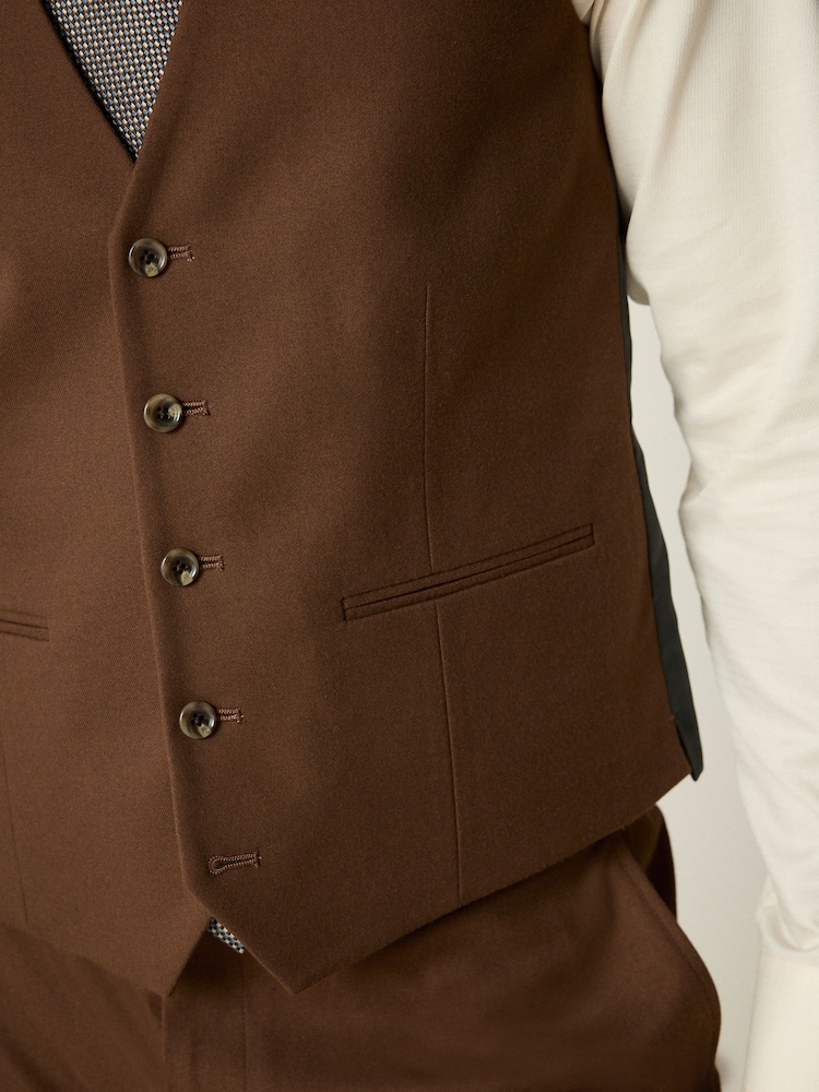 Brun - Gilet de costume en flanelle - Image 5 of 9