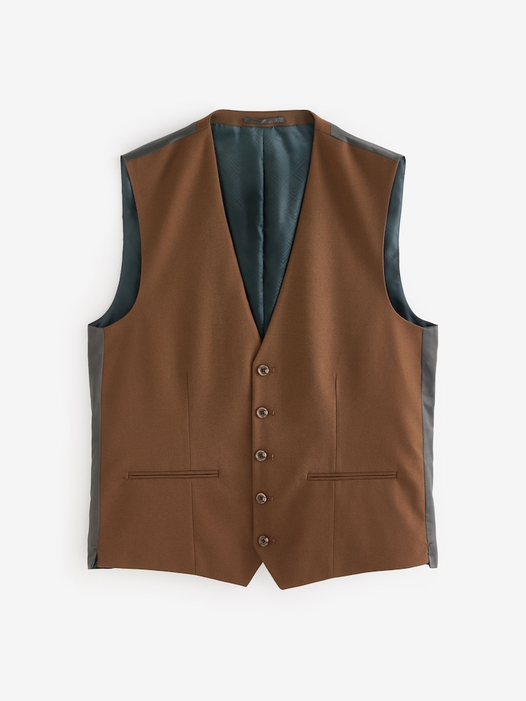 Brun - Gilet de costume en flanelle - Image 6 of 9