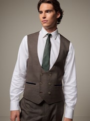 Brown Trimmed Check Brown Suit Waistcoat - Image 1 of 1