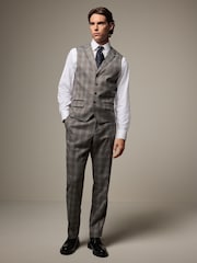 Neutral Trimmed Check Suit Waistcoat - Image 2 of 8