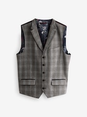 Neutral Trimmed Check Suit Waistcoat - Image 5 of 8