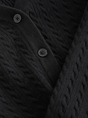Clarks Black Girls Cable Knit Frill School Cardigan - Image 5 of 5
