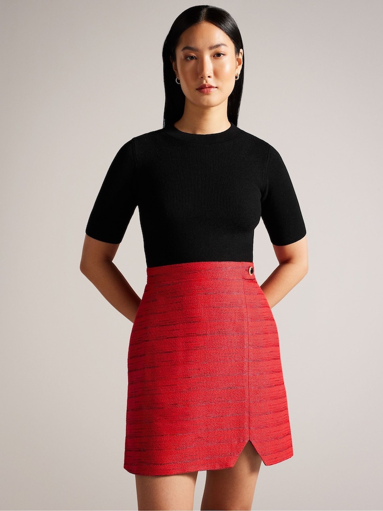 Ted Baker Red Bailea Mini 2-in-1 Dress - Image 1 of 7