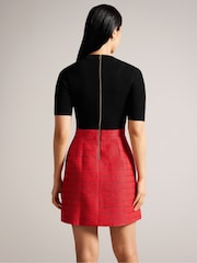 Ted Baker Red Bailea Mini 2-in-1 Dress - Image 2 of 7