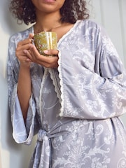 Laura Ashley Grey Josette Dressing Gown - Image 6 of 7
