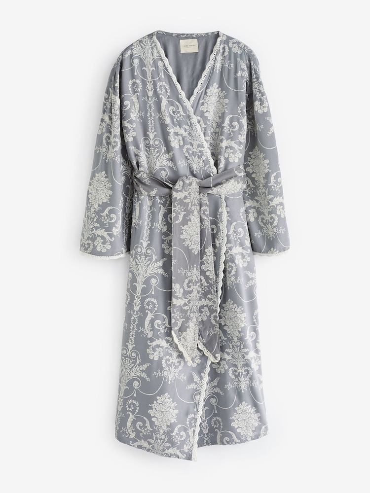 Laura Ashley Grey Josette Dressing Gown - Image 7 of 7