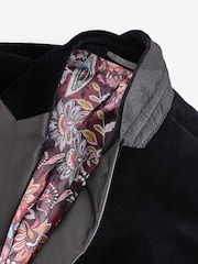 Negro - Corte estándar - Signature Pontoglio Italian Fabric Velvet Blazer - Imagen 10 de 11