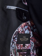 Negro - Corte estándar - Signature Pontoglio Italian Fabric Velvet Blazer - Imagen 5 de 11